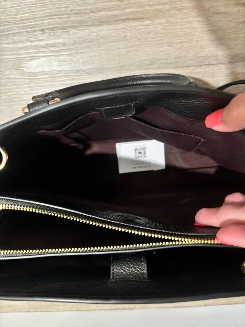 Coach Black Pebbled Leather Satchel with Gold Hardware - Picture 6 of 10